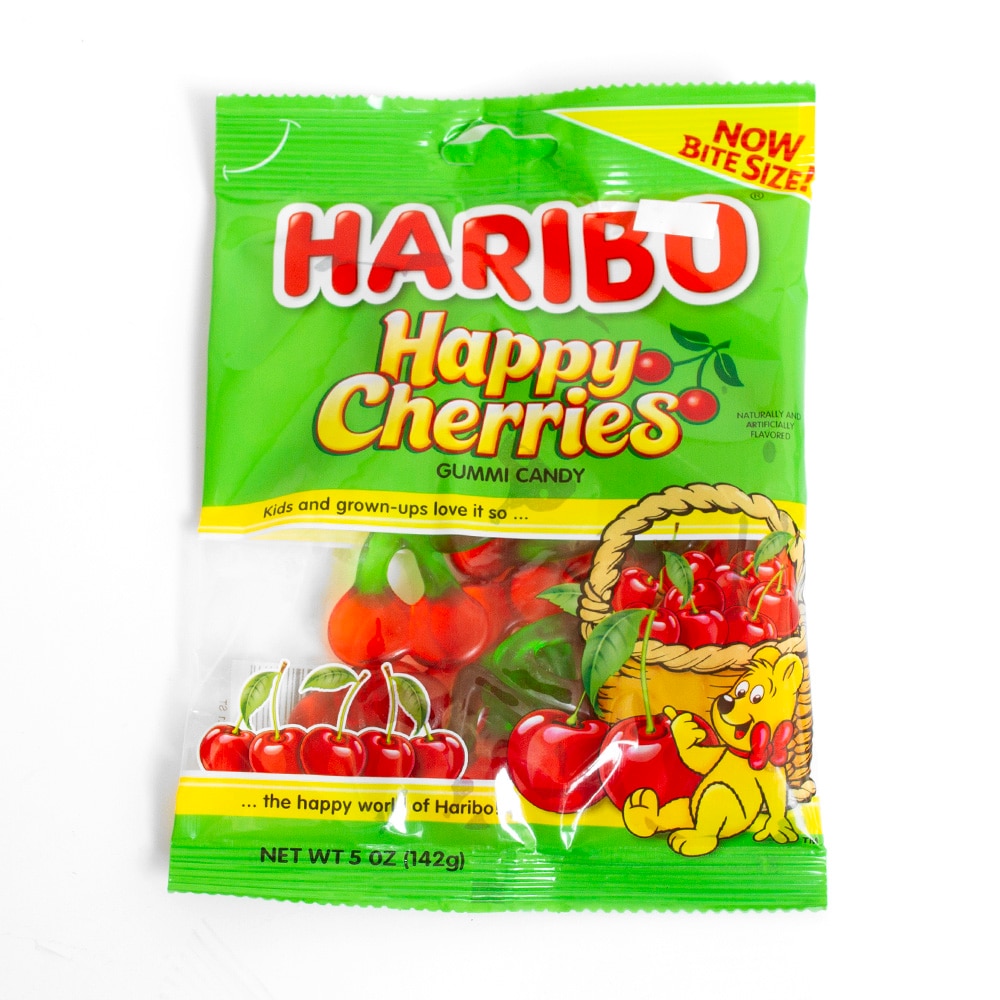 Candy, Food & Beverage, Haribo, Gummy, 5 ounce, 109516, Happy Cherries